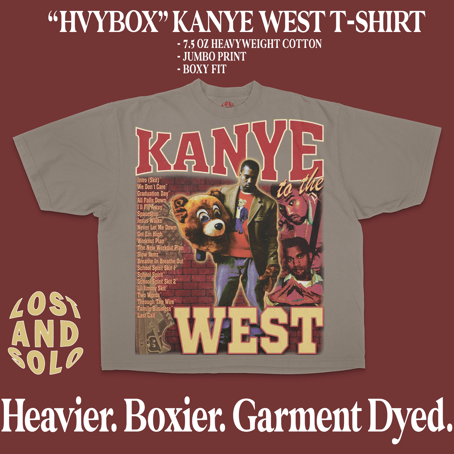 Kanye West - "The College Dropout" 'HVYBOX' T-Shirt